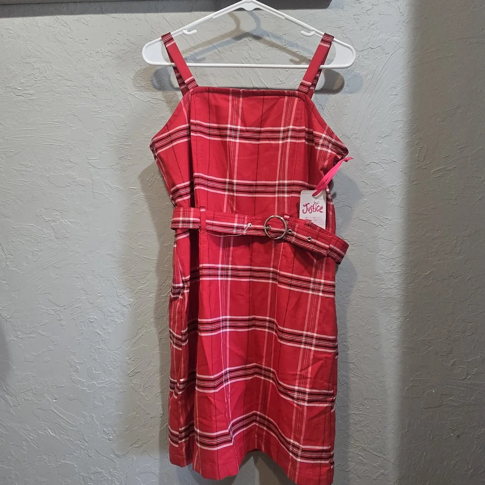 Justice Girls Dress Plaid Nwt 18